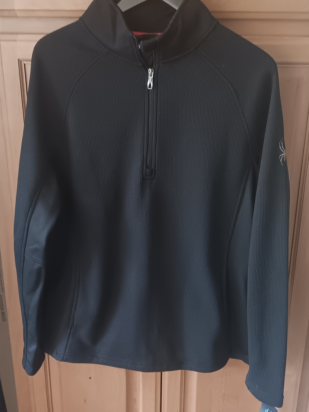 NWT Spyder Mens  Black Half-Zip Pullover Sweater Size L